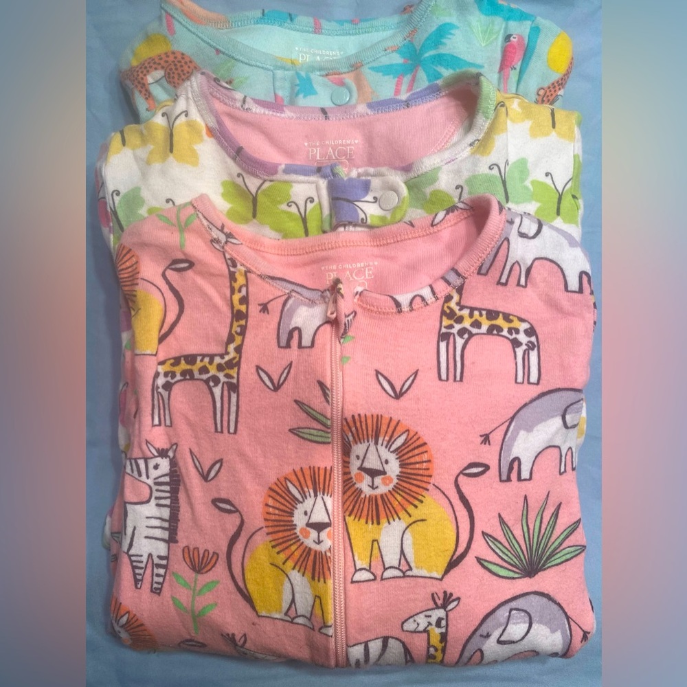 The Children's Place Onesies footless pjs pajamas 5T set of 3